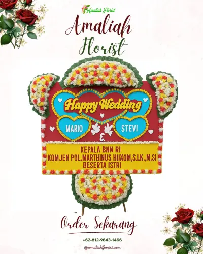Karangan Papan Bunga Pernikahan di Pakurejo